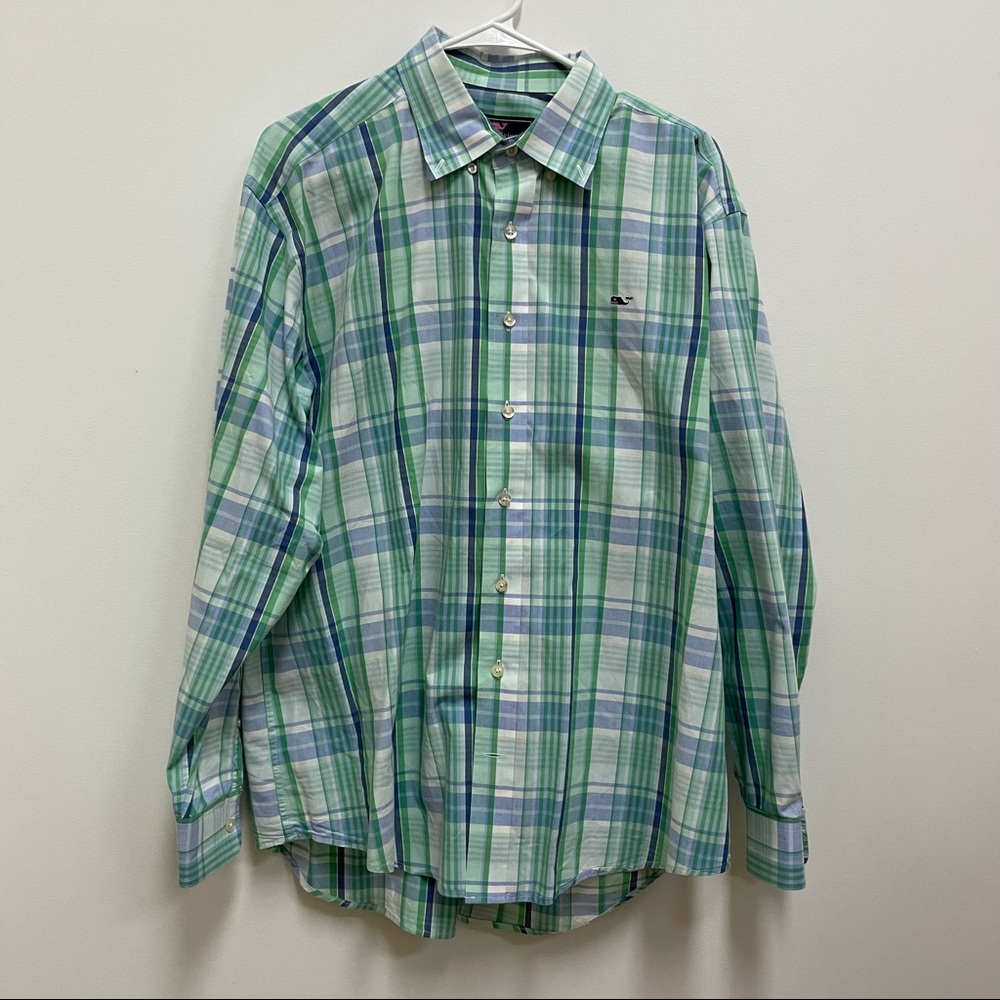 Vineyard Vines Button Down Plaid whale shirt